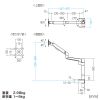 モニターアーム（ディスプレイアーム・ガススプリング・薄型クランプ・耐荷重1から9kg・32インチまで対応・ブラック）