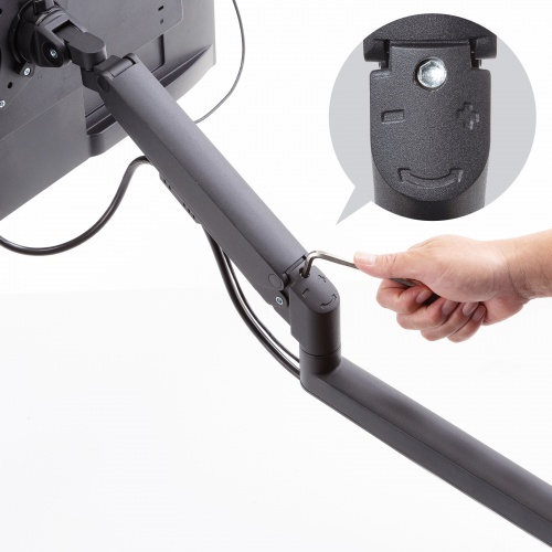 モニターアーム（ディスプレイアーム・ガススプリング・薄型クランプ・耐荷重1から9kg・32インチまで対応・ブラック）