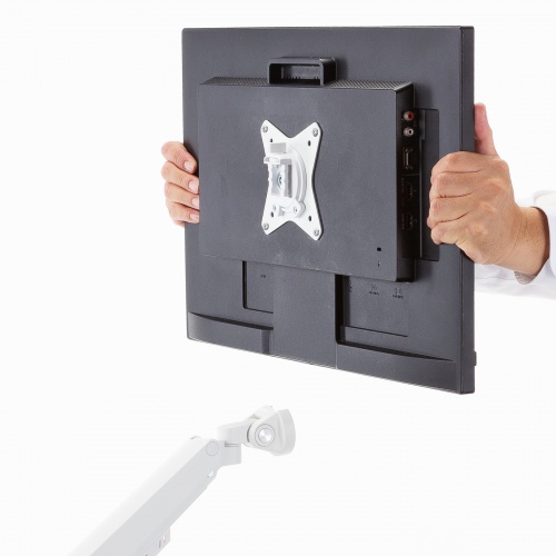 モニターアーム（ディスプレイアーム・ガススプリング・薄型クランプ・耐荷重1から9kg・32インチまで対応・ホワイト）