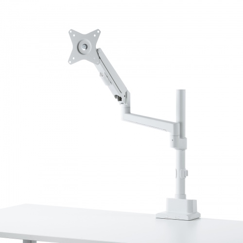 モニターアーム（ディスプレイアーム・ガススプリング・薄型クランプ・耐荷重1から9kg・32インチまで対応・ホワイト）
