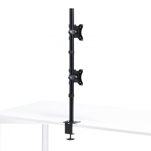 モニターアーム（2画面・デュアル・上下設置・縦2枚・32インチまで・耐荷重8kg・クランプ式・グロメット式） CR-LAC211BK サンワサプラ
