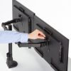 モニターアーム（ディスプレイアーム・2画面左右・デュアルモニター・薄型クランプ・耐荷重各9kg・32インチまで対応・ブラック）