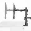モニターアーム（ディスプレイアーム・2画面左右・デュアルモニター・薄型クランプ・耐荷重各9kg・32インチまで対応・ブラック）
