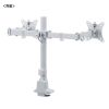 モニターアーム（ディスプレイアーム・2画面左右・デュアルモニター・薄型クランプ・耐荷重各9kg・32インチまで対応・ホワイト）