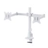 モニターアーム（ディスプレイアーム・2画面左右・デュアルモニター・薄型クランプ・耐荷重各9kg・32インチまで対応・ホワイト）