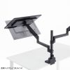 モニターアーム（ディスプレイアーム・2画面上下左右・デュアルモニター・ガススプリング・薄型クランプ・耐荷重各1から9kg・32インチまで対応・ブラック）
