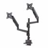 モニターアーム（ディスプレイアーム・2画面上下左右・デュアルモニター・ガススプリング・薄型クランプ・耐荷重各1から9kg・32インチまで対応・ブラック）