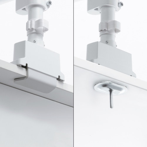 モニターアーム（ディスプレイアーム・2画面上下左右・デュアルモニター・ガススプリング・薄型クランプ・耐荷重各1から9kg・32インチまで対応・ホワイト）