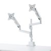 モニターアーム（ディスプレイアーム・2画面上下左右・デュアルモニター・ガススプリング・薄型クランプ・耐荷重各1から9kg・32インチまで対応・ホワイト）