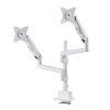 モニターアーム（ディスプレイアーム・2画面上下左右・デュアルモニター・ガススプリング・薄型クランプ・耐荷重各1から9kg・32インチまで対応・ホワイト）