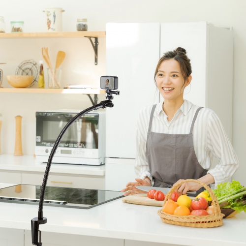 カメラ用フレキシブルアームスタンド（クランプ式・1/4インチネジ・WEBカメラ・デジカメ・ハンディカム対応）CR-LACAM3