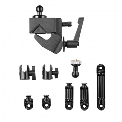 カメラマウント（クランプ式・支柱取付・ポール取付・4関節・角度調整・ボールジョイント搭載）