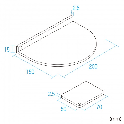 モニターアーム補強プレート（クランプ式モニタアーム用・スチール製・傷防止・デスク保護・ホワイト）CR-LAPLT1W