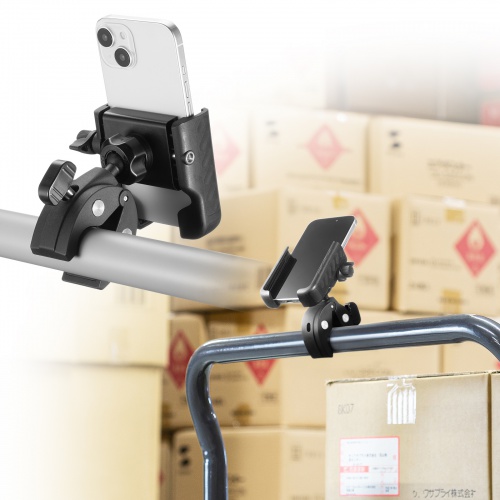 スマホホルダー（台車・カート用・自転車・iPhone・スマートフォン対応固定ホルダー）