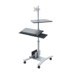 【アウトレット･訳あり・セール】キーボード台・CPUスタンド付き液晶モニタスタンド