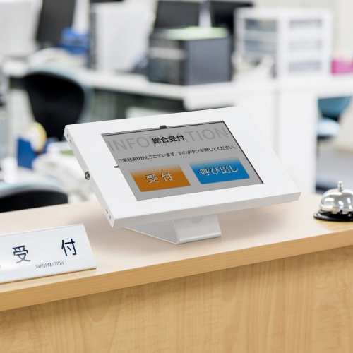 スタンド付きケース（iPad用・スチール製・VESA75×75mm対応・ホワイト） CR-LASTIP34W