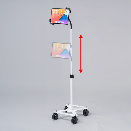 タブレットスタンド（iPad・アーム・回転・角度・高さ・移動・キャスター）CR-LASTTAB16W サンワサプライ