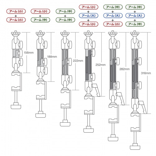 クランプ式タブレットアーム（デスク取付け用・7～11インチ対応・4関節・フレキシブルアーム・iPad対応）CR-LATAB14N