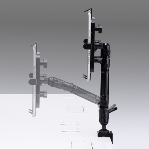 クランプ式タブレットアーム（デスク取付け用・7～11インチ対応・4関節・フレキシブルアーム・iPad対応）CR-LATAB14N