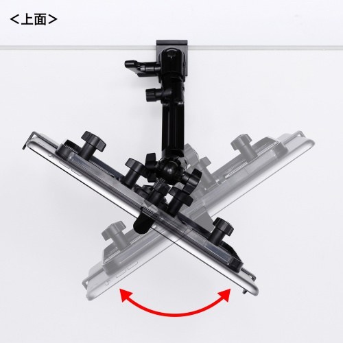クランプ式タブレットアーム（デスク取付け用・7～11インチ対応・4関節・フレキシブルアーム・iPad対応）CR-LATAB14N