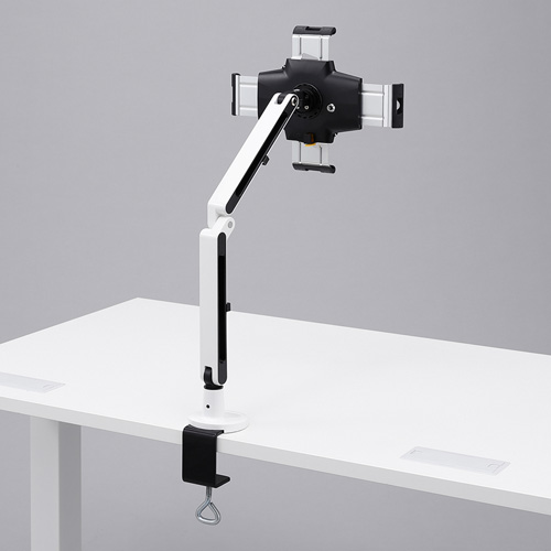 【訳あり 新品】iPad・タブレット用アーム（11～13インチ対応・クランプ） ※箱にキズ、汚れあり