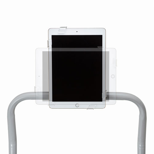 タブレットアーム(フレキシブルアーム・7～12インチ対応・ポール取り付け・丸パイプ・360度回転)