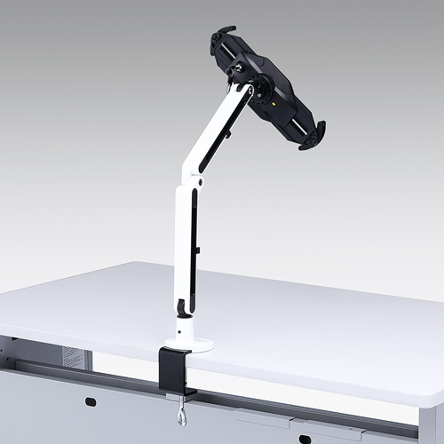 タブレットPC用アーム（2本アーム・角度調整・クランプ式）