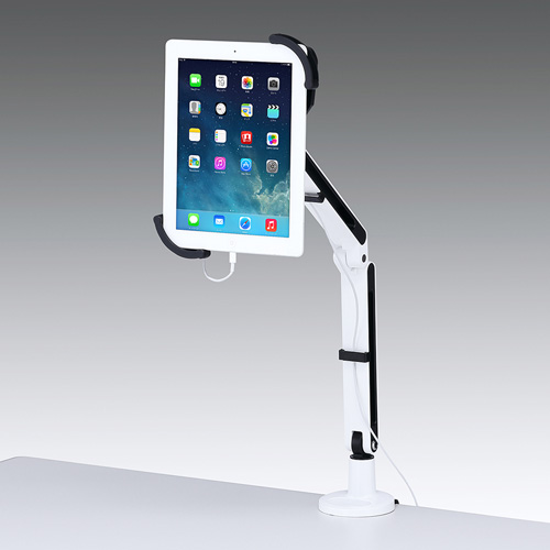 タブレットPC用アーム（2本アーム・角度調整・クランプ式）