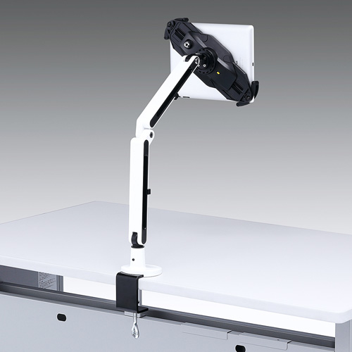 タブレットPC用アーム（2本アーム・角度調整・クランプ式）