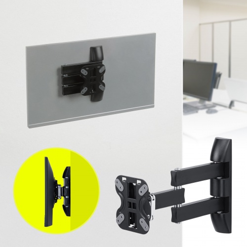 モニターアーム（壁掛け金具・40インチ・液晶モニター・左右角度調整・25kgまで対応・ブラック）