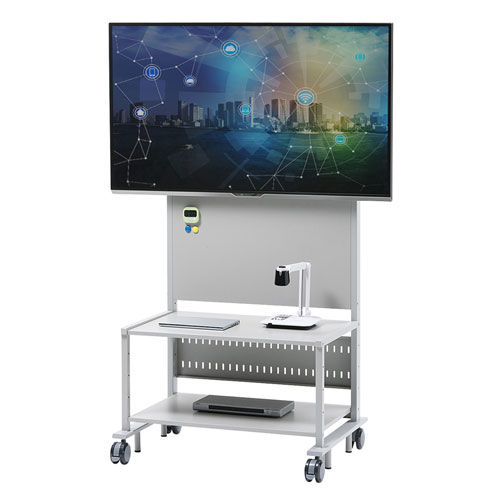 テレビスタンド（キャスター・会議用・移動式・大型・電子黒板・ハイタイプ・業務用・Web会議・棚付き・安定性）CR-PL101SCGY サンワサプライ