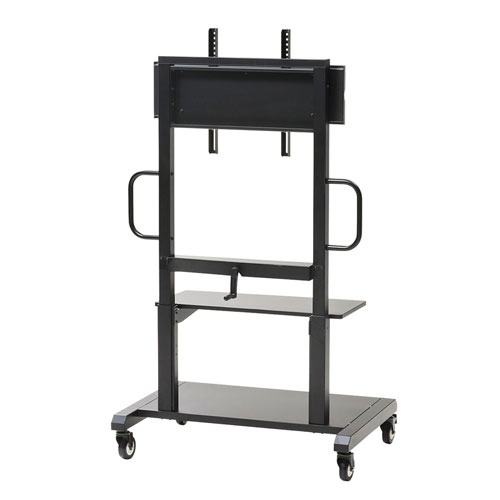 【アウトレット･訳あり・セール】テレビスタンド｜業務用・昇降・キャスター・棚付き【CR-PL102SCBK】