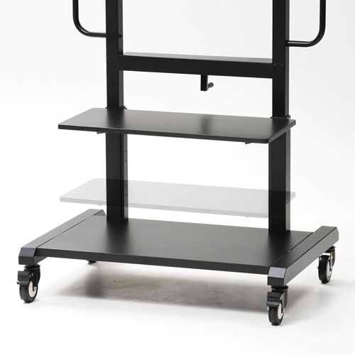 【アウトレット･訳あり・セール】テレビスタンド｜業務用・昇降・キャスター・棚付き【CR-PL102SCBK】