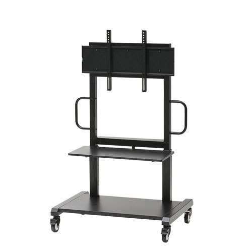 【アウトレット･訳あり・セール】テレビスタンド｜業務用・昇降・キャスター・棚付き【CR-PL102SCBK】