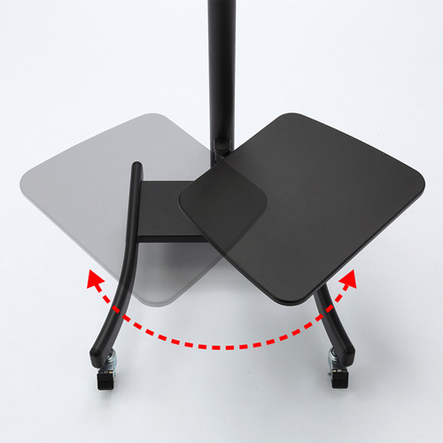 テレビスタンド（キャスター・移動式・棚付き・壁寄せ・角度調整・高さ調整・おすすめ）CR-PL27BK サンワサプライ