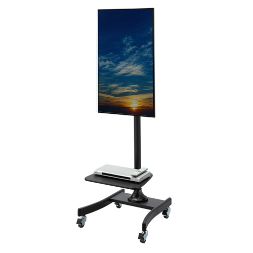 テレビスタンド（キャスター・移動式・棚付き・壁寄せ・角度調整・高さ調整・おすすめ）CR-PL27BK サンワサプライ