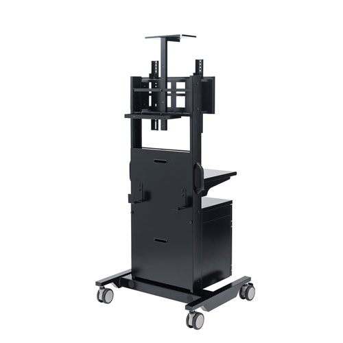 ディスプレイスタンド（機器収納可能・耐荷重60㎏・キャスターつき・32型/40型/43型/49型/50型/52型/55型/58型/60型/65型対応）