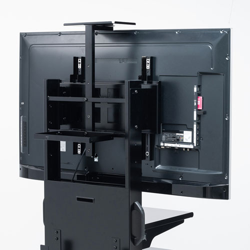 ディスプレイスタンド（機器収納可能・耐荷重60㎏・キャスターつき・32型/40型/43型/49型/50型/52型/55型/58型/60型/65型対応）