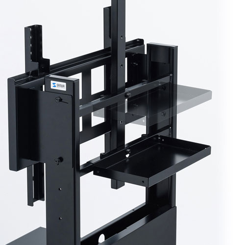 ディスプレイスタンド（機器収納可能・耐荷重60㎏・キャスターつき・32型/40型/43型/49型/50型/52型/55型/58型/60型/65型対応）