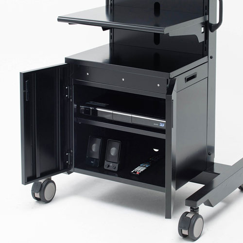 ディスプレイスタンド（機器収納可能・耐荷重60㎏・キャスターつき・32型/40型/43型/49型/50型/52型/55型/58型/60型/65型対応）