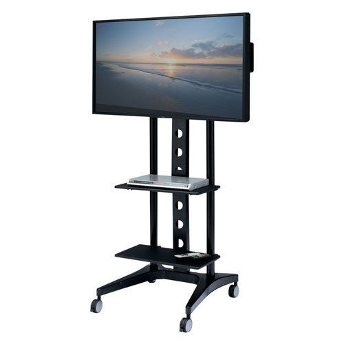 テレビスタンド（ハイタイプ・キャスター・移動式・高さ調整・棚付き