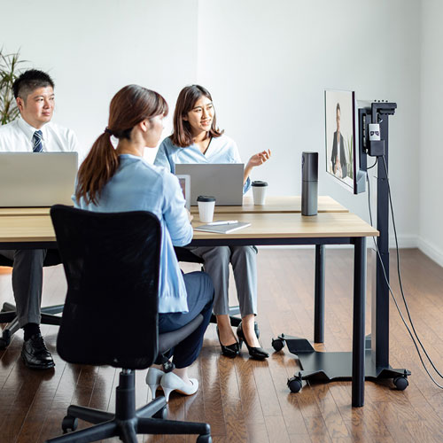 ディスプレイスタンド（32～40型対応・電動昇降・キャスター付き）