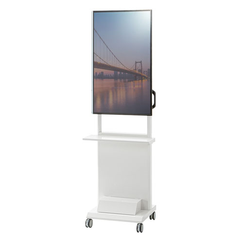 大画面テレビ スリムデザイン スタンド付き テレビスタンド（スリム・会議用・大型ディスプレイ・省スペース設置