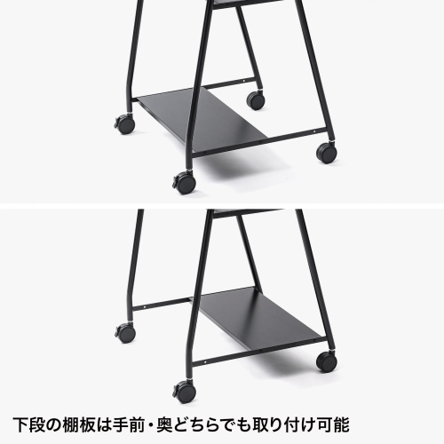 移動式ディスプレイスタンド（32～50型対応・大型キャスター付き・シンプル・スリムタイプ）