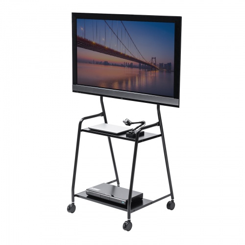移動式ディスプレイスタンド（32～50型対応・大型キャスター付き・シンプル・スリムタイプ）