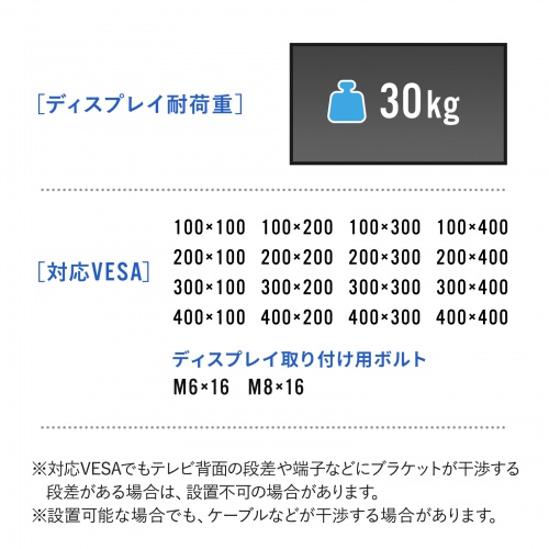 移動式ディスプレイスタンド（32～50型対応・大型キャスター付き・シンプル・スリムタイプ）