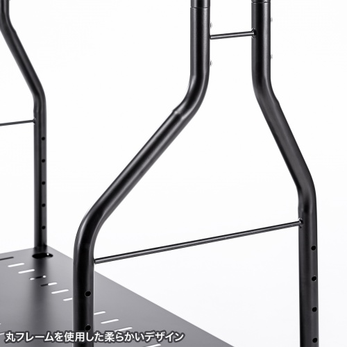 テレビスタンド（ディスプレイスタンド・40～65インチ対応・ディスプレイ耐荷重60kg・中棚・下棚・ディスプレイブラケット・大型キャスター付き） CR-PL58BK サンワサプライ