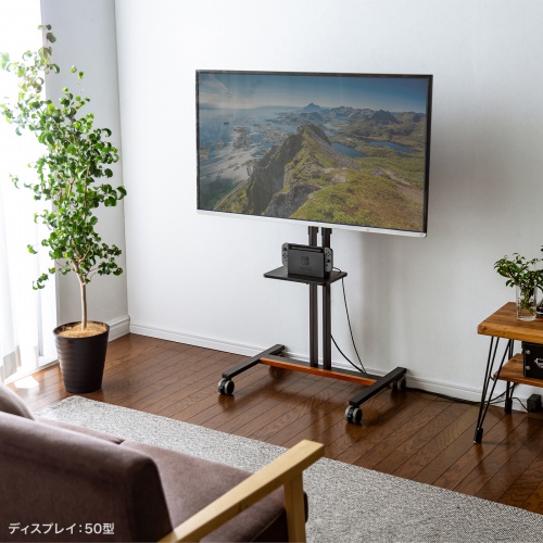 【アウトレット】テレビスタンド｜キャスター・棚板付き・55/65/75インチ対応