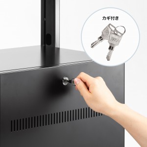 デジタルサイネージスタンド（テレビスタンド・42～55インチ対応・ハイタイプ・ディスプレイスタンド ・機器収納ボックス付）
