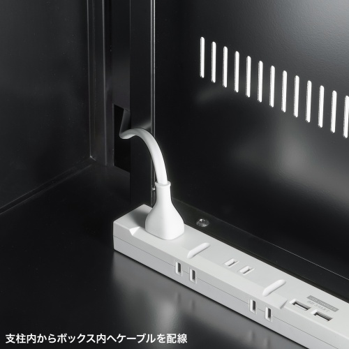 デジタルサイネージスタンド（テレビスタンド・42～55インチ対応・ハイタイプ・ディスプレイスタンド ・機器収納ボックス付）